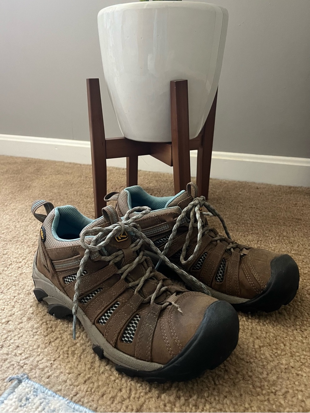 KEEN Brown and Teal Women's Trail Shoes